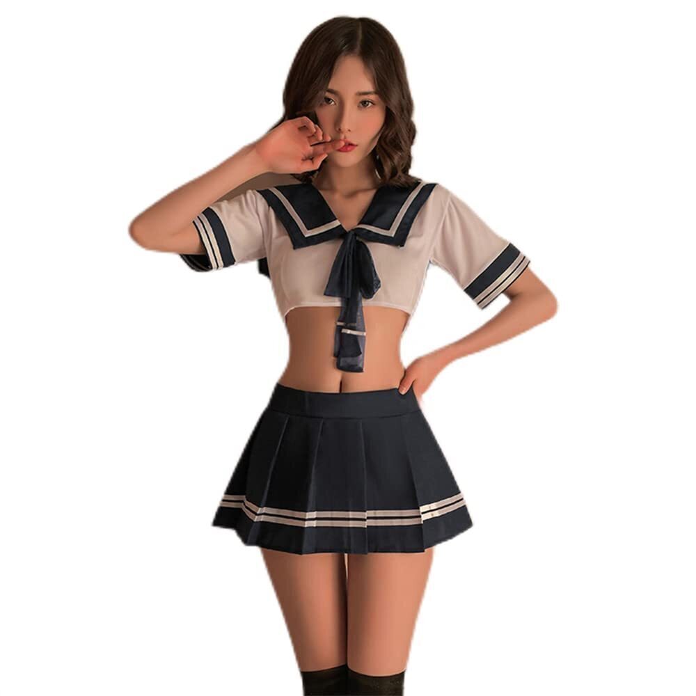 4694 Japanese schoolgirl cosplay perspective temptation uniform cute anime